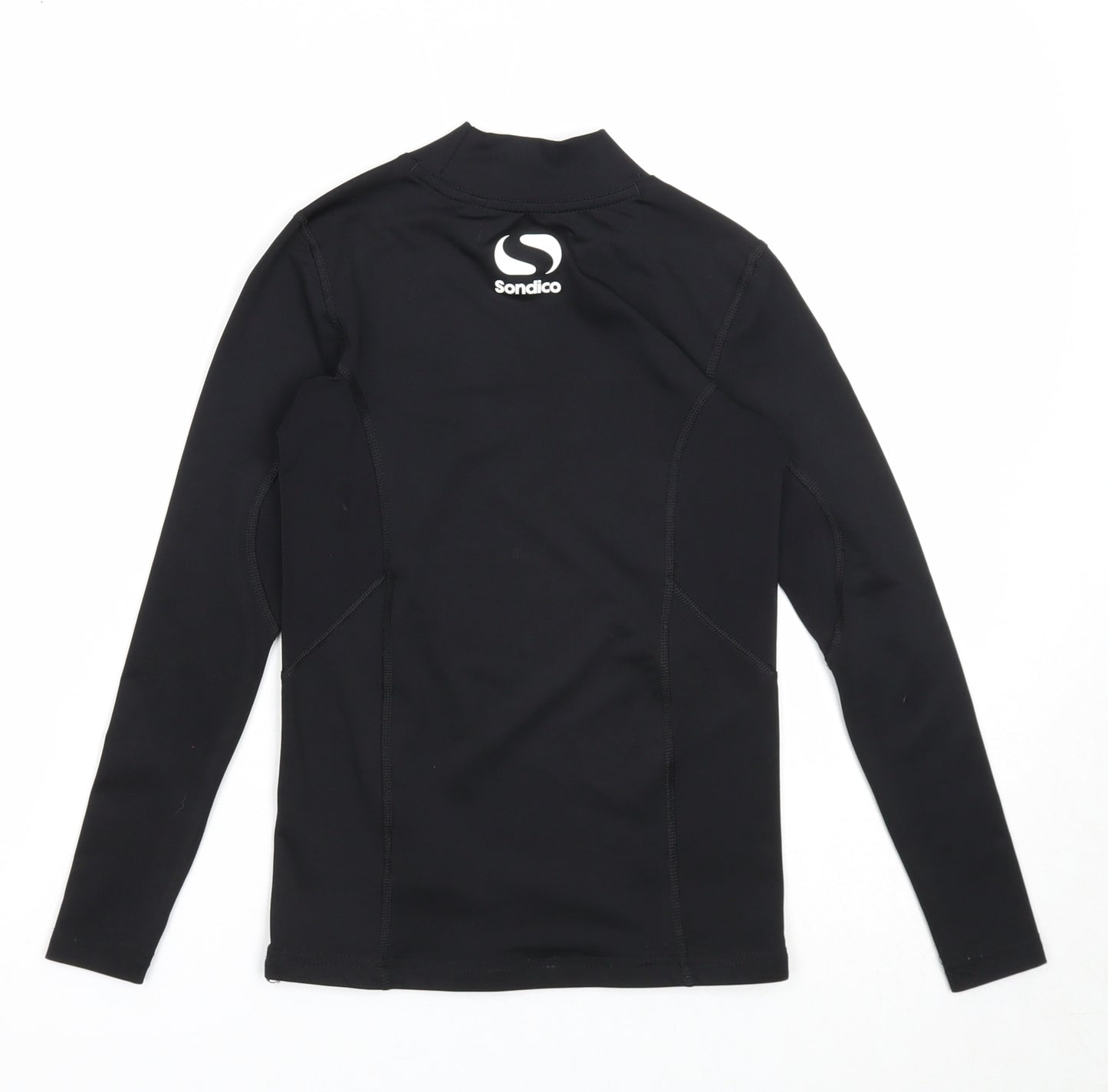 Sondico Boys Black Polyester Basic T-Shirt Size 9-10 Years Mock Neck Pullover