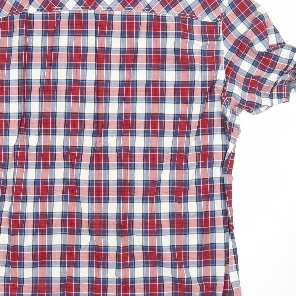 NEXT Mens Multicoloured Plaid Cotton Button-Up Size M Collared Button