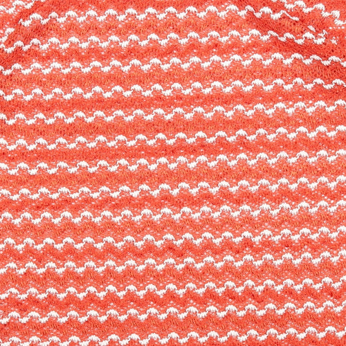 NEXT Womens Orange Boat Neck Geometric Polyester Pullover Jumper Size 8