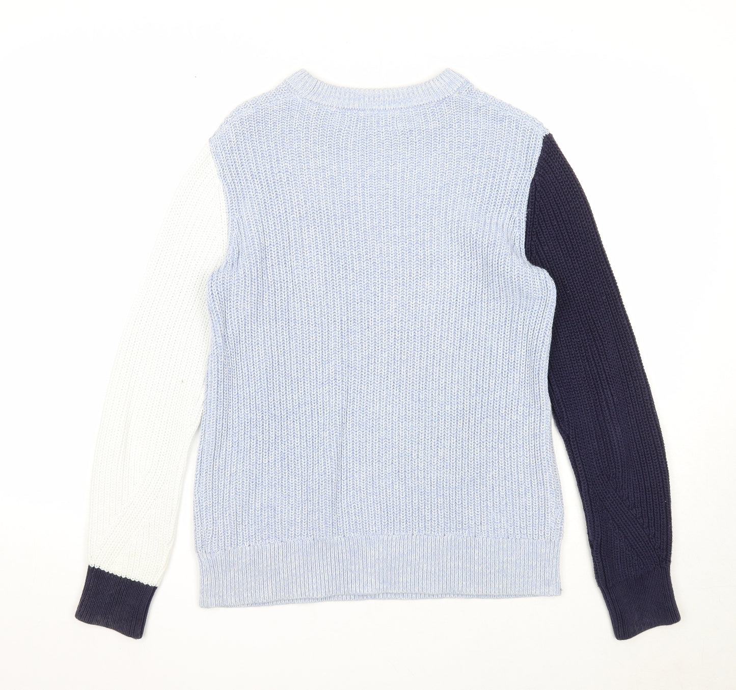 Marks and Spencer Womens Blue Boat Neck Cotton Pullover Jumper Size S