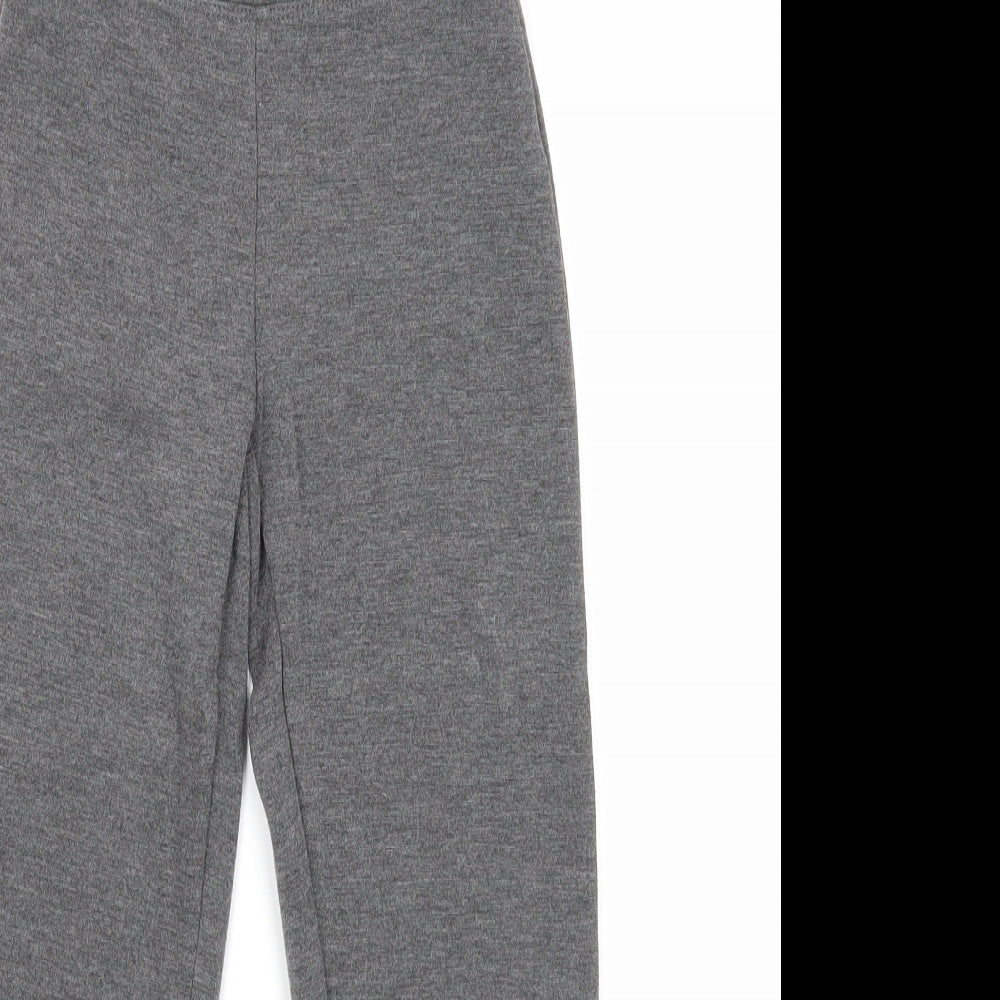 Preworn Girls Grey Polyester Jogger Trousers Size 6-7 Years Regular Pullover