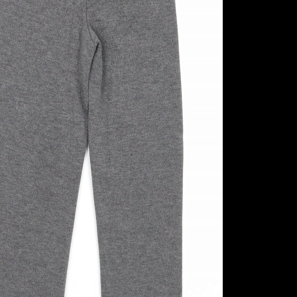 Preworn Girls Grey Polyester Jogger Trousers Size 6-7 Years Regular Pullover