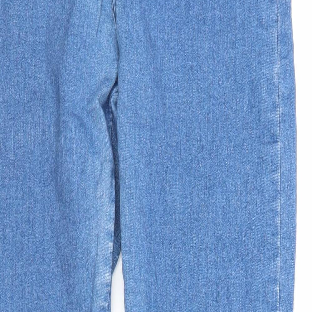 Denim & Co. Womens Blue Cotton Skinny Jeans Size 12 Regular Zip