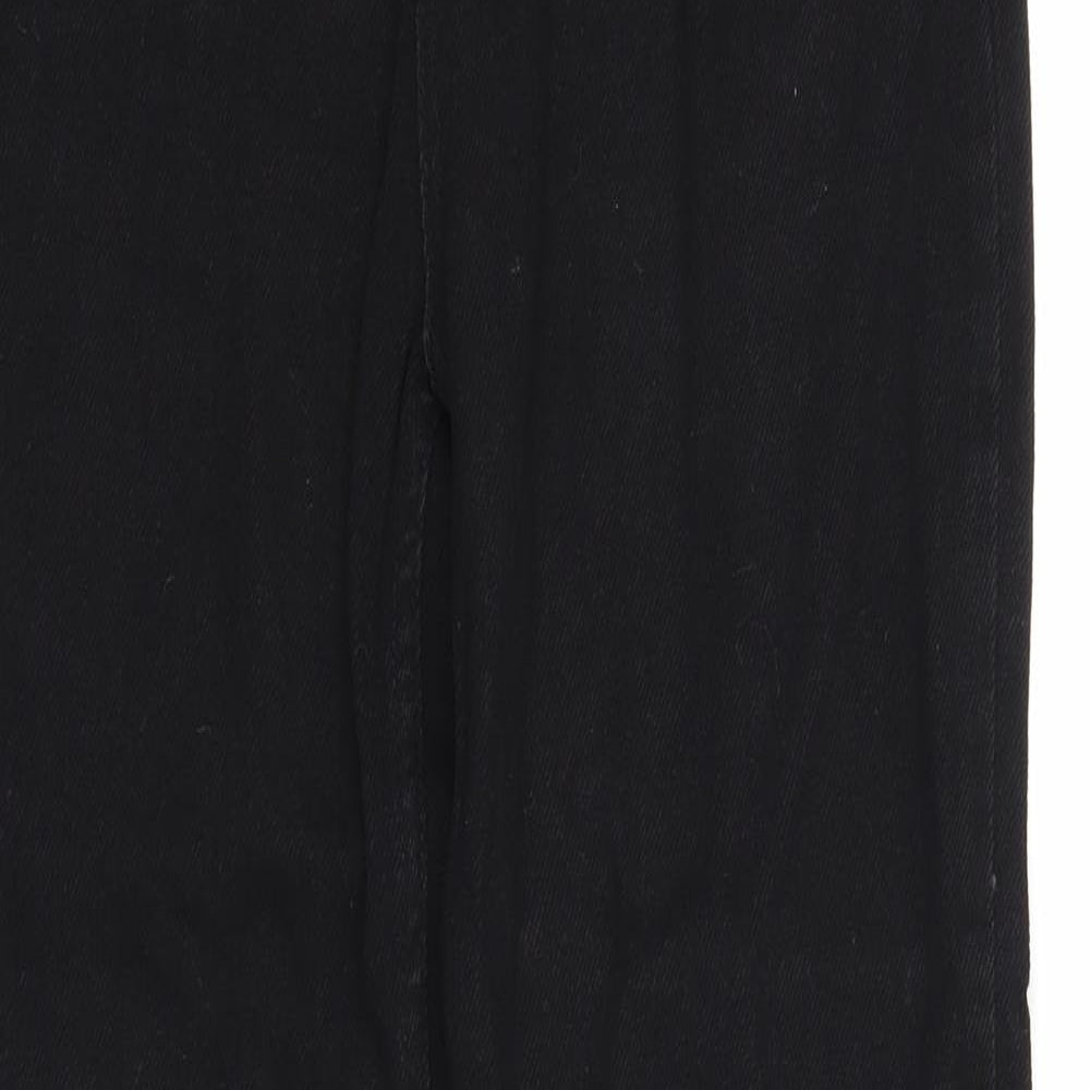 I SAW IT FIRST Womens Black Cotton Straight Jeans Size 6 Regular Zip