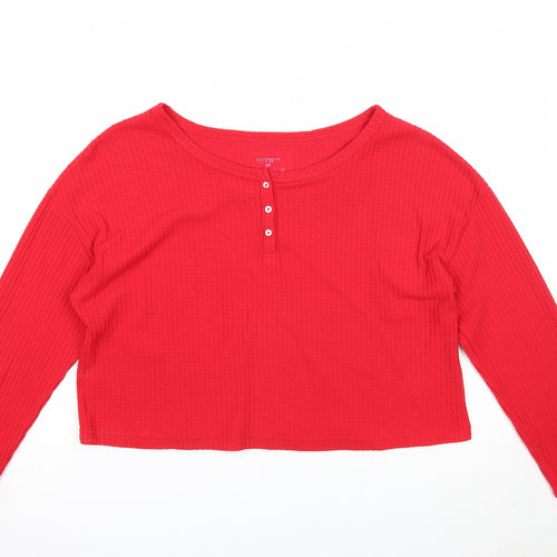 Primark Womens Red Boat Neck Polyester Pullover Jumper Size 12