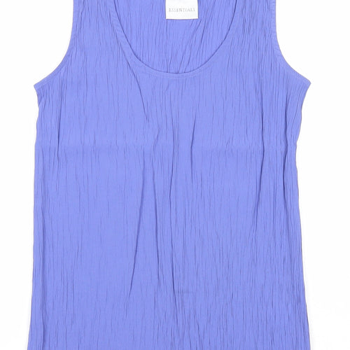 Essentials Womens Purple Viscose Basic Tank Size 12 Round Neck