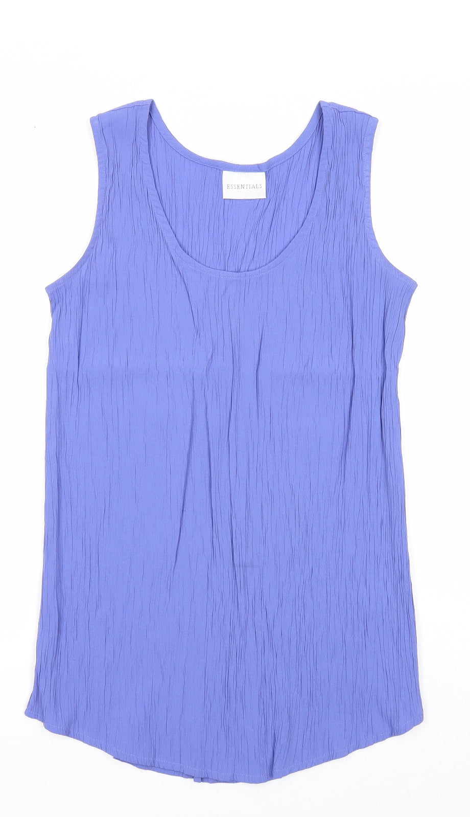 Essentials Womens Purple Viscose Basic Tank Size 12 Round Neck