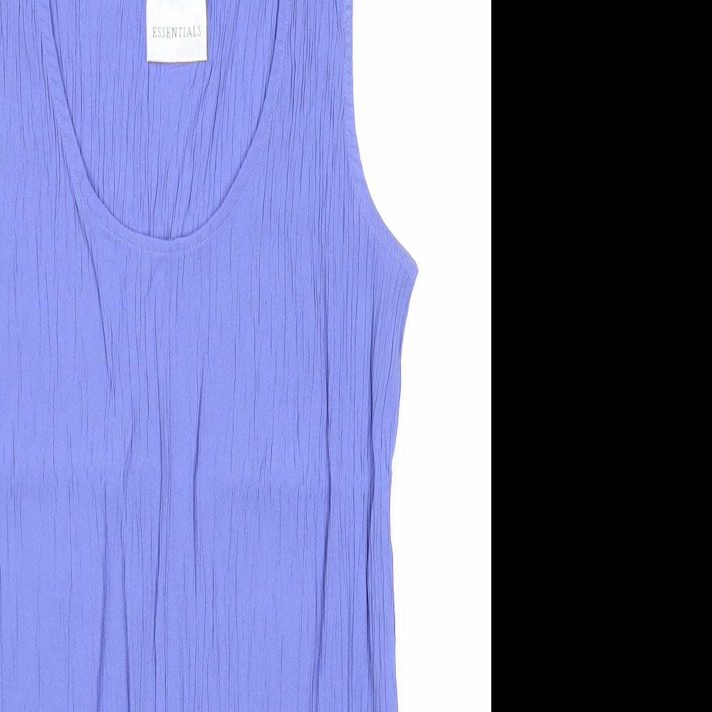 Essentials Womens Purple Viscose Basic Tank Size 12 Round Neck