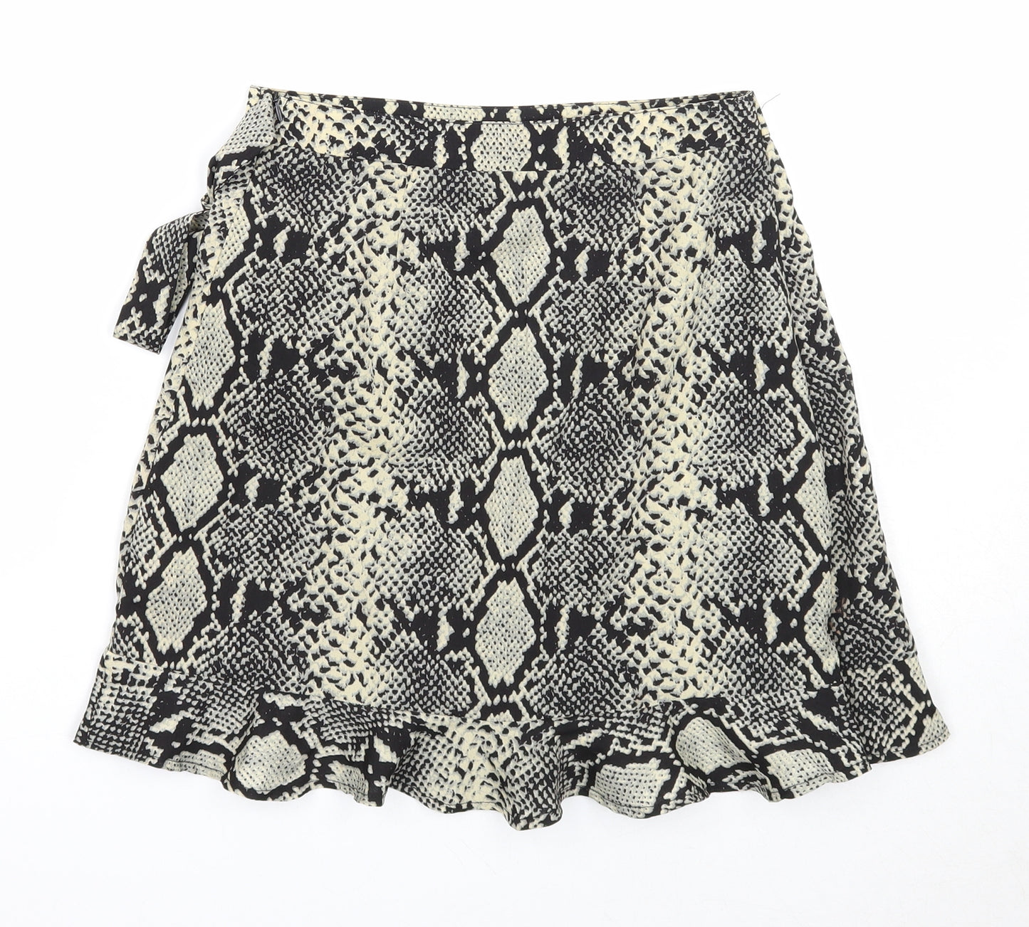 Nasty Gal Womens Multicoloured Animal Print Polyester Wrap Skirt Size 4 Zip - Snakeskin Pattern