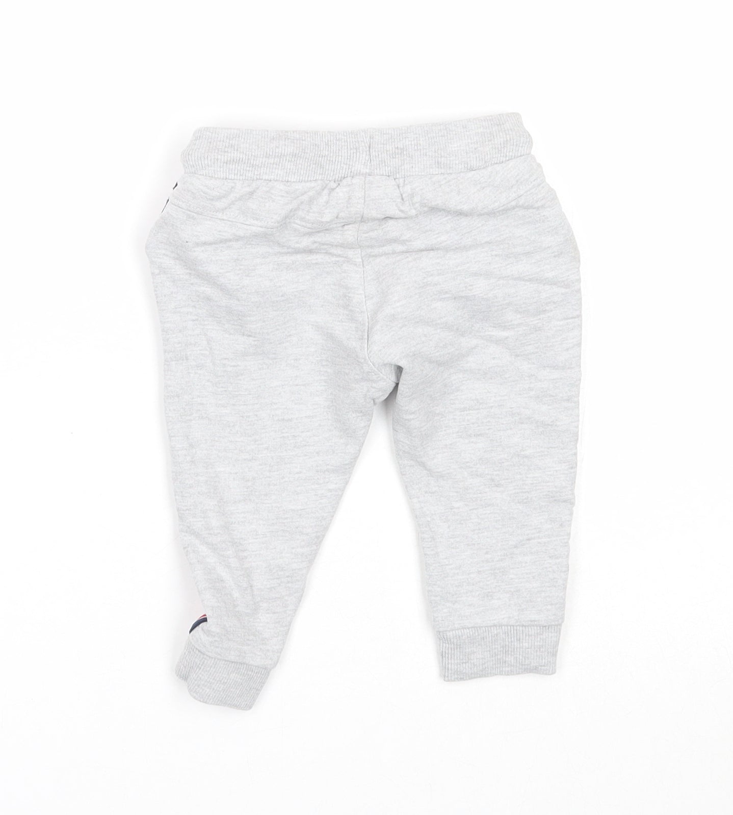 Fagottino Boys Grey Cotton Jogger Trousers Size 9-12 Months Drawstring - Side Stripe Detail