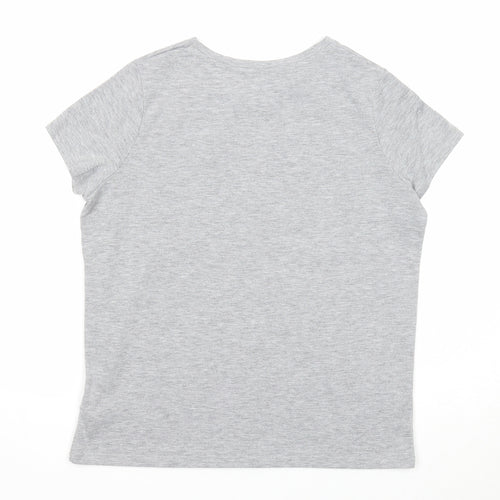 Miss Selfridge Womens Grey Polyester Basic T-Shirt Size 8 Round Neck - Mon Amie