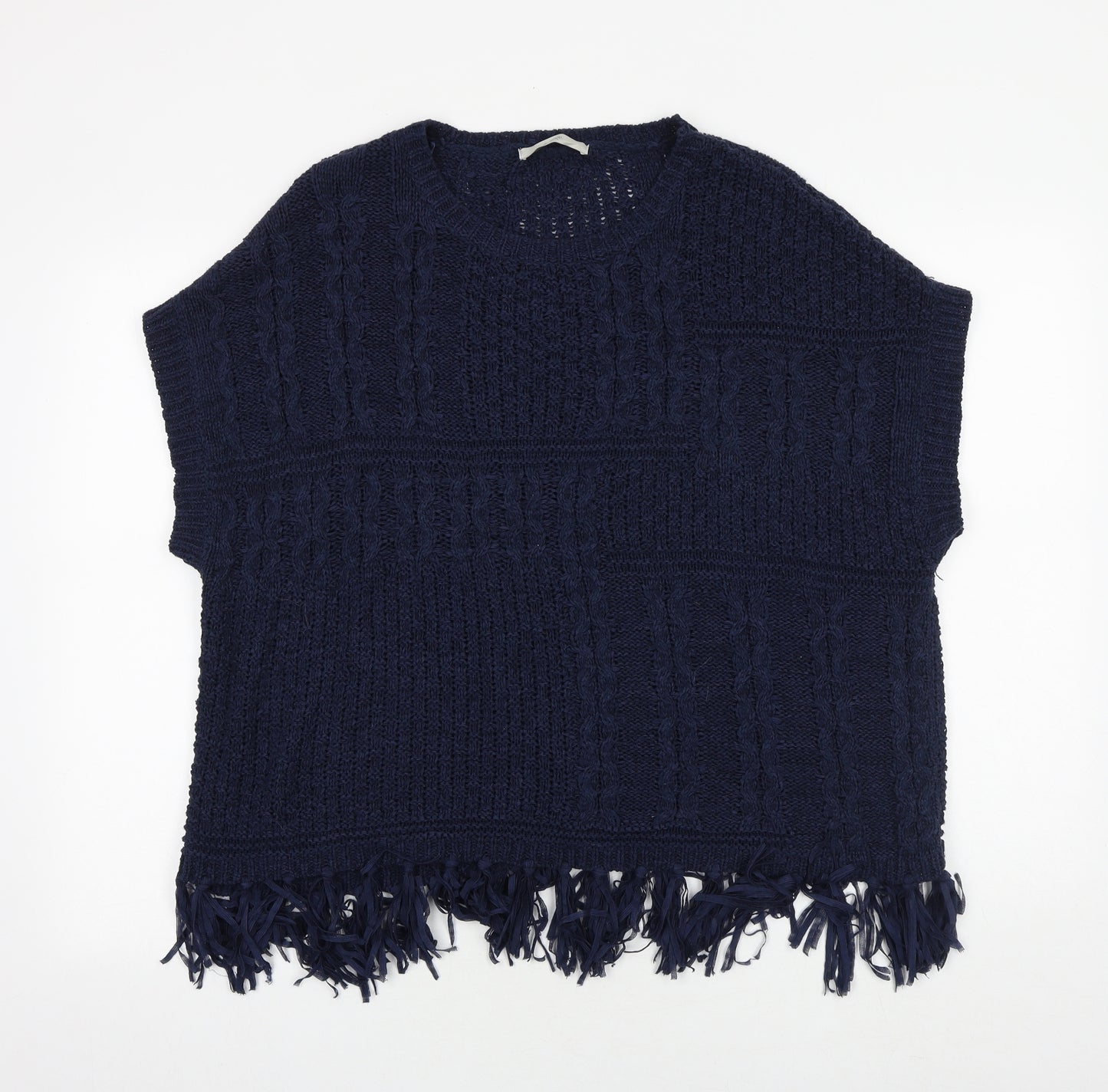 George Womens Blue Round Neck Acrylic Pullover Jumper Size M