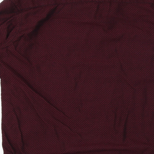 Pierre Cardin Mens Purple Cotton Button-Up Size M Collared Button