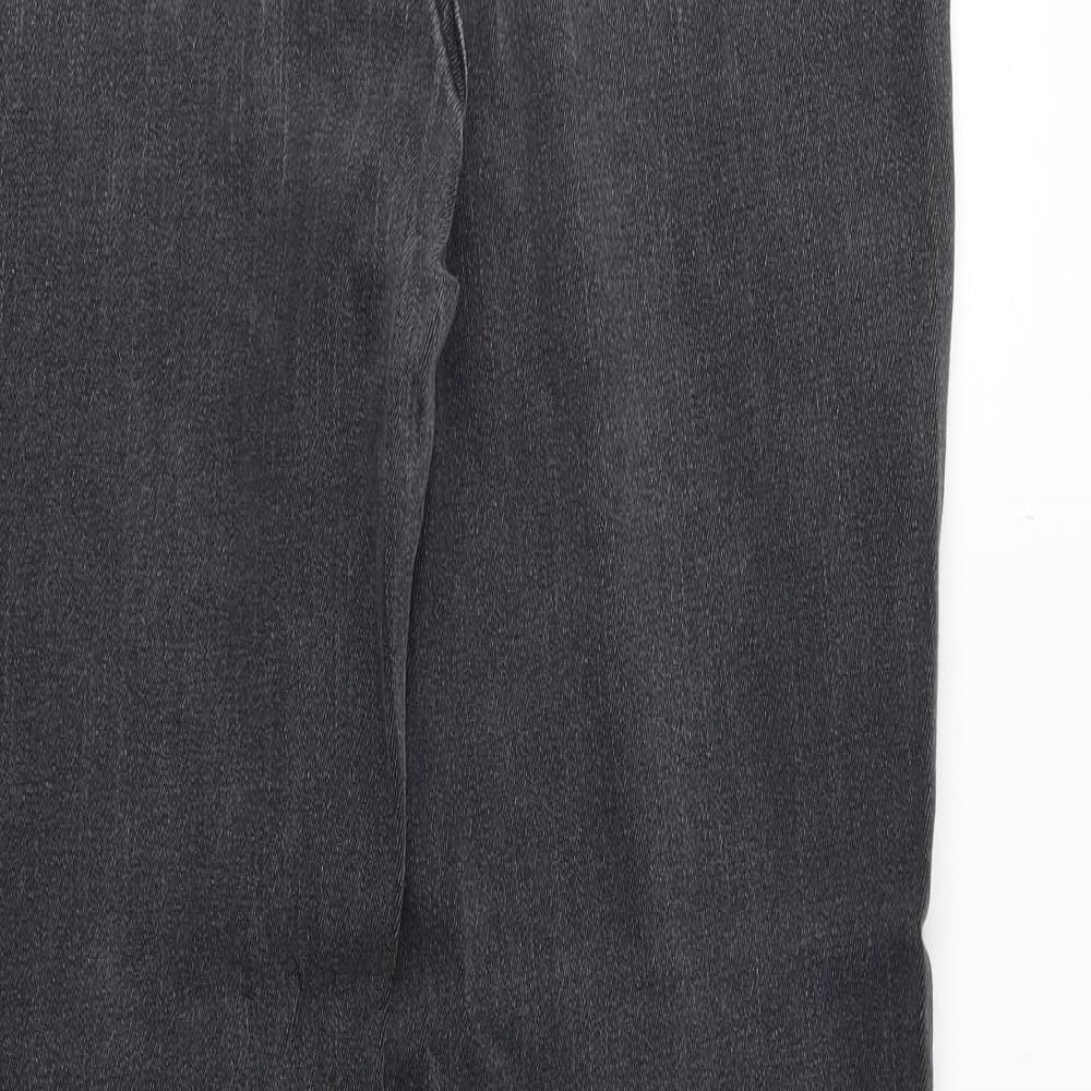 Now Womens Grey Cotton Straight Jeans Size 16 Regular Zip