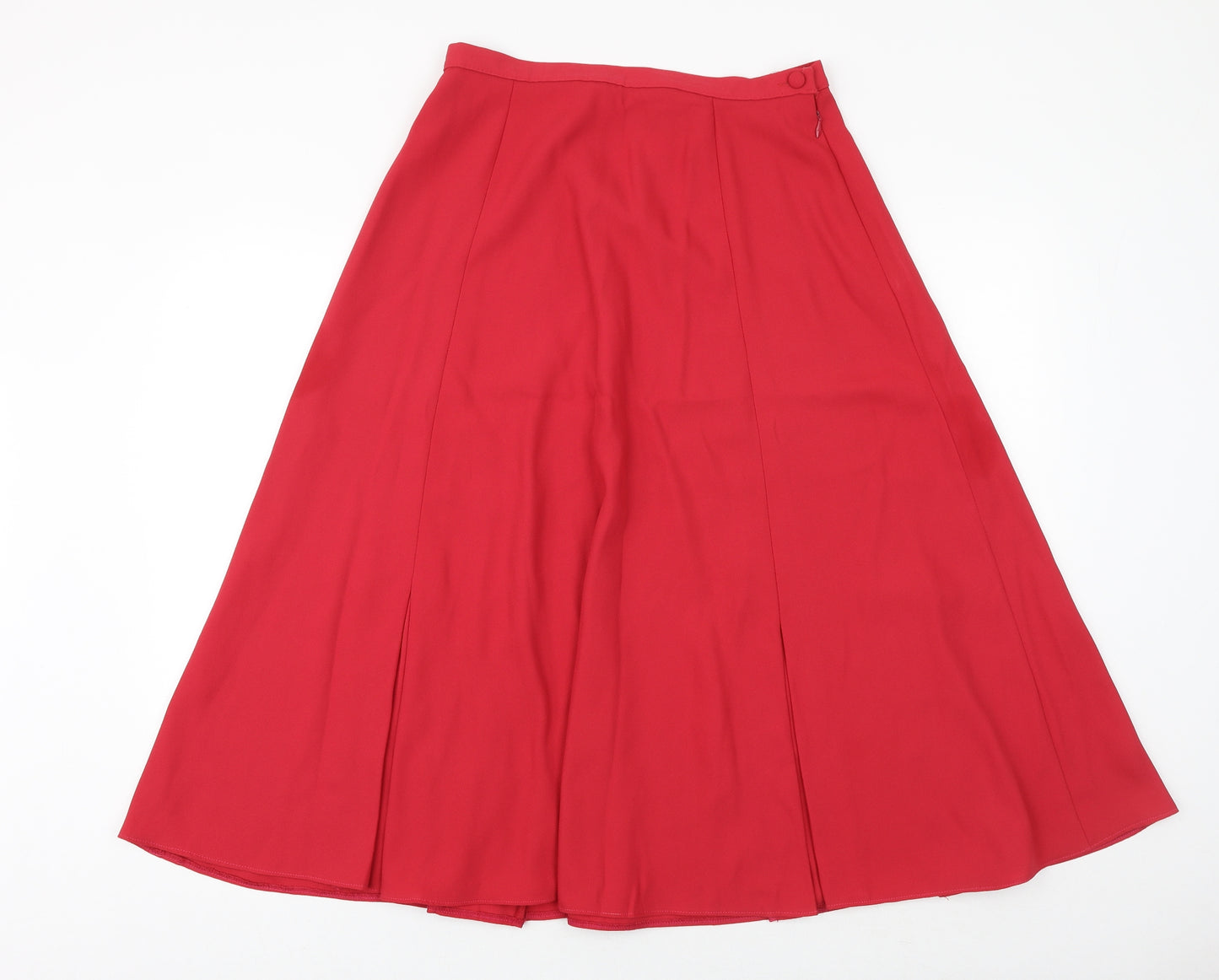 Alexon Womens Red Polyester A-Line Skirt Size 14 Zip