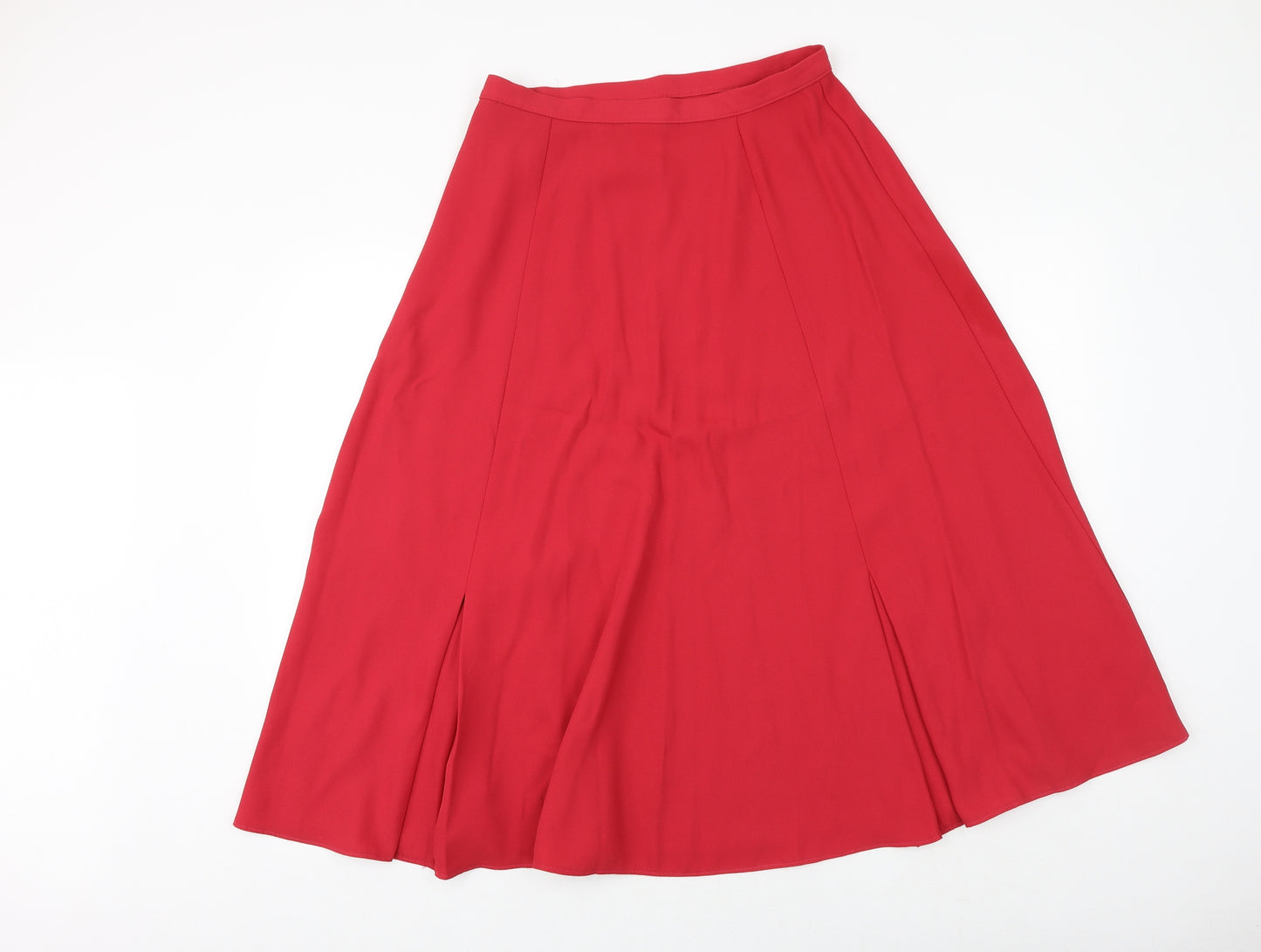 Alexon Womens Red Polyester A-Line Skirt Size 14 Zip