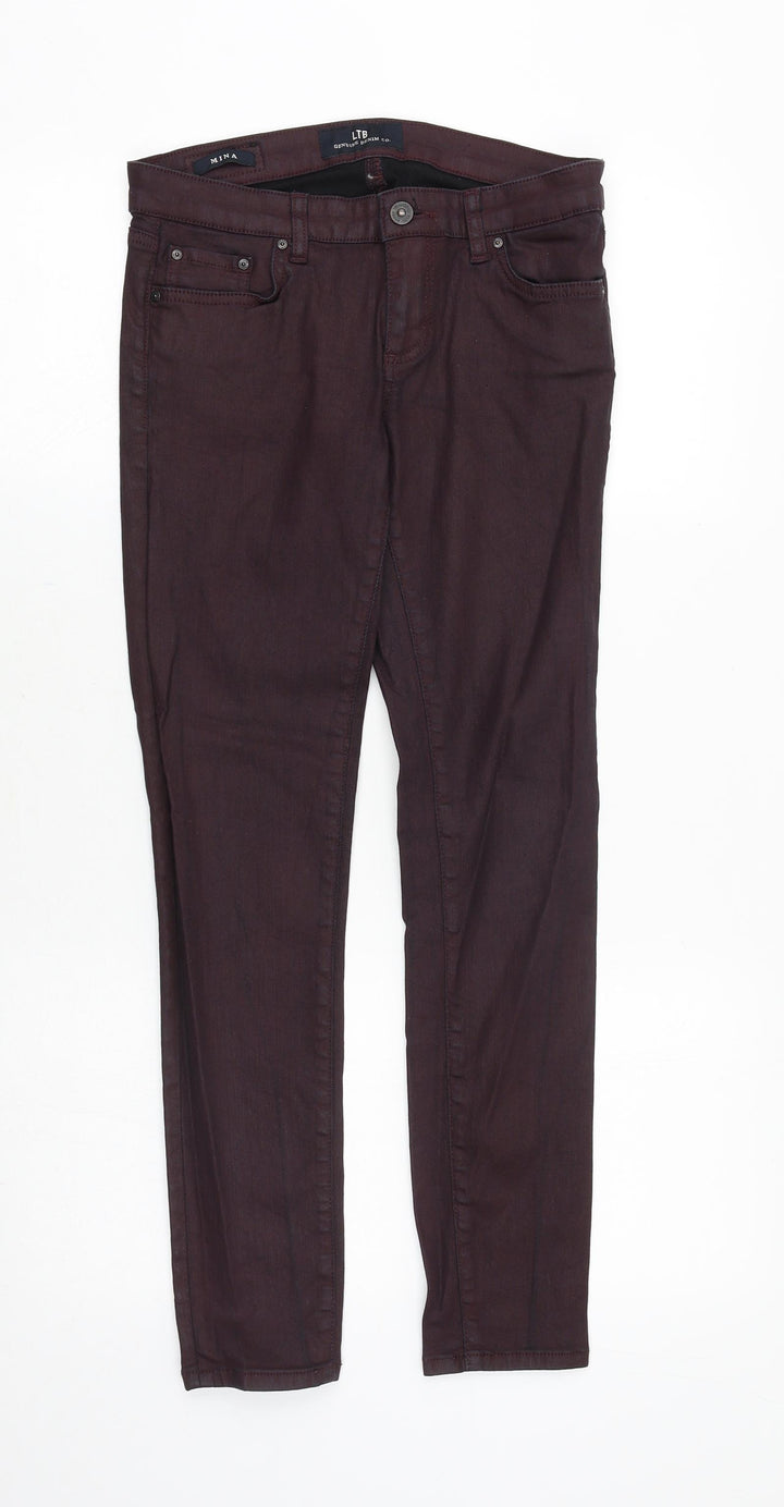 LTB Womens Red Cotton Skinny Jeans Size 27 in Slim Zip