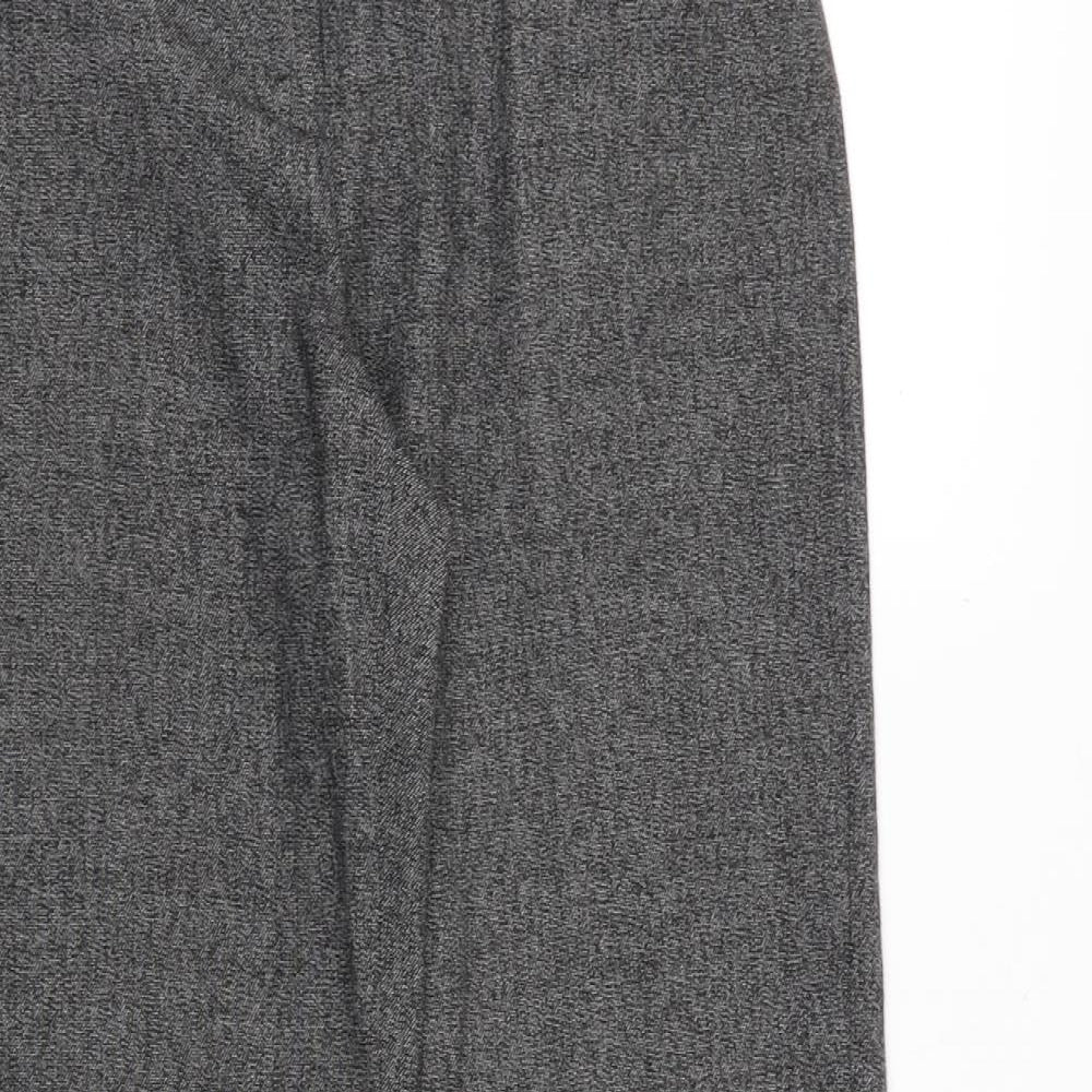 NEXT Womens Grey Polyester Trousers Size 6 Regular Zip
