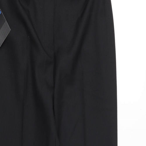 Clubclass Womens Black Polyester Dress Pants Trousers Size 10 Regular Zip