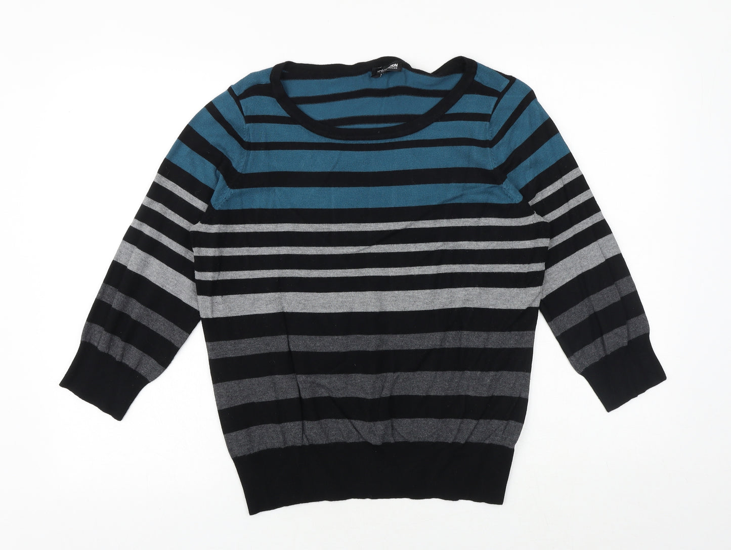 Debenhams Womens Multicoloured Boat Neck Striped Polyester Pullover Jumper Size 16