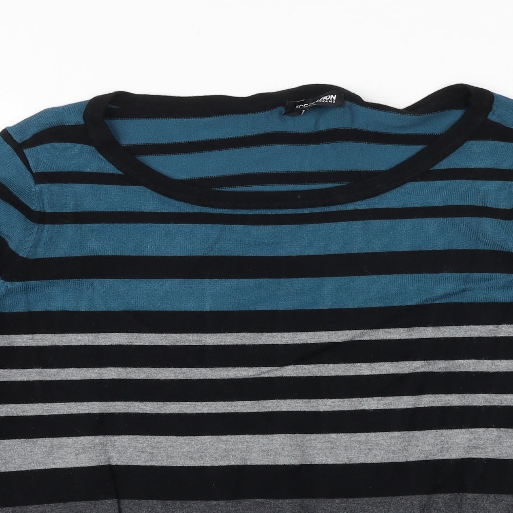 Debenhams Womens Multicoloured Boat Neck Striped Polyester Pullover Jumper Size 16