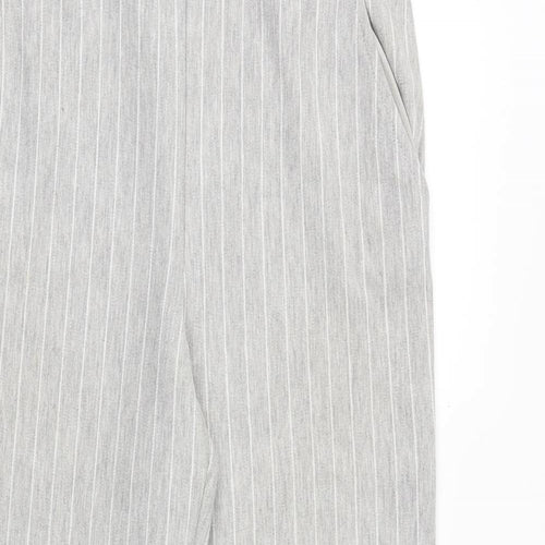 H&M Womens Grey Striped Polyester Chino Trousers Size XS Regular