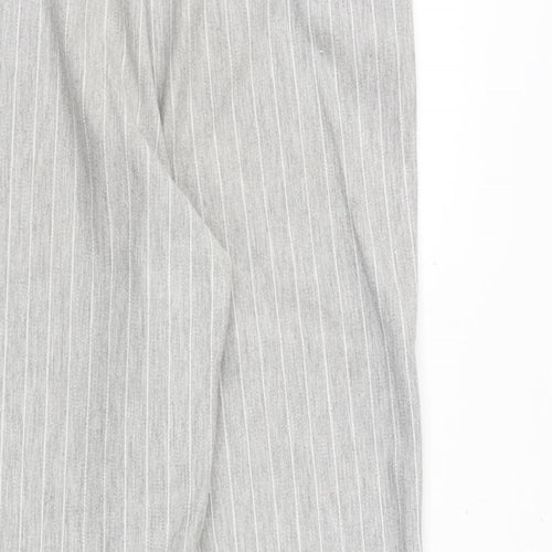 H&M Womens Grey Striped Polyester Chino Trousers Size XS Regular