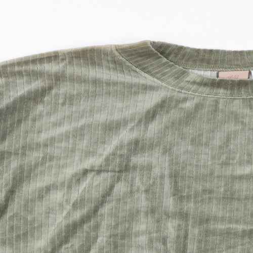 H&M Womens Green Cotton Pullover Sweatshirt Size XL Pullover
