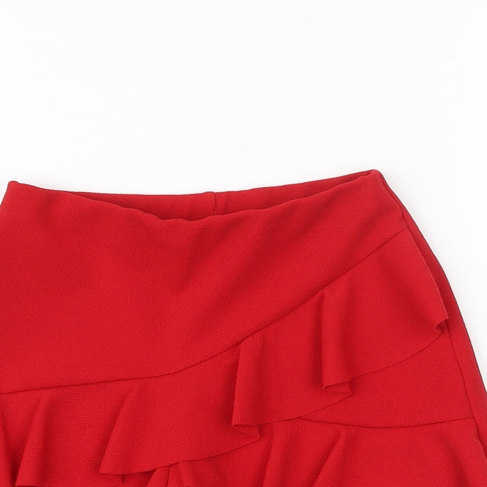 Candy Couture Girls Red Polyester Boyfriend Shorts Size 9 Years Regular