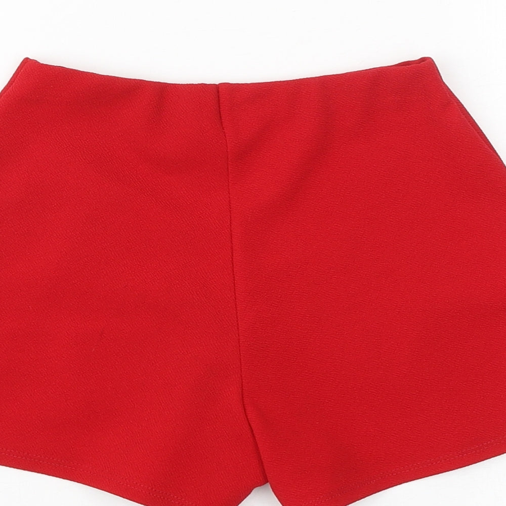 Candy Couture Girls Red Polyester Boyfriend Shorts Size 9 Years Regular