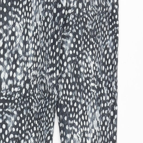 Topshop Womens Black Geometric Cotton Skinny Jeans Size 28 in Regular Zip