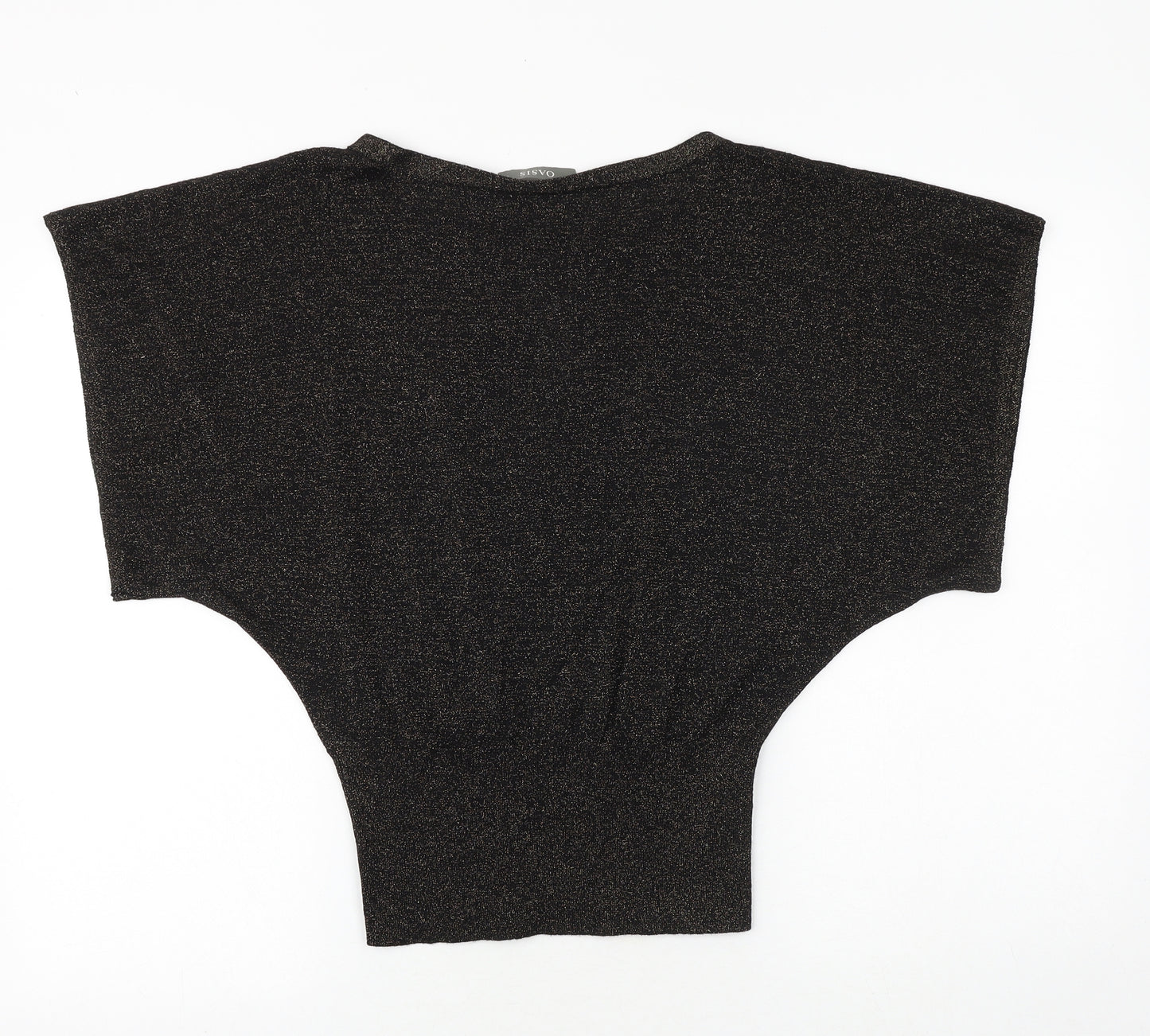 Oasis Womens Black Boat Neck Viscose Pullover Jumper Size S - Cut Out Detail