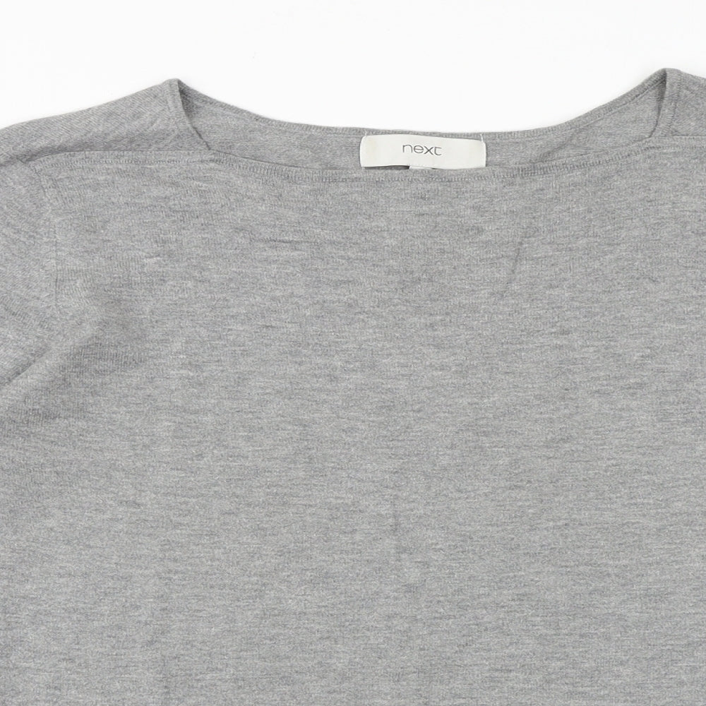 NEXT Womens Grey Cotton Basic T-Shirt Size 14 Square Neck