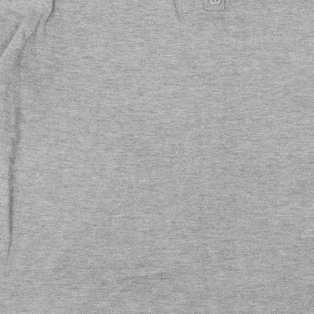 NEXT Womens Grey Cotton Basic T-Shirt Size 14 Square Neck