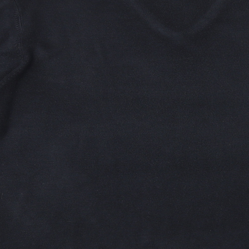 Marks and Spencer Mens Black V-Neck Acrylic Pullover Jumper Size L Long Sleeve