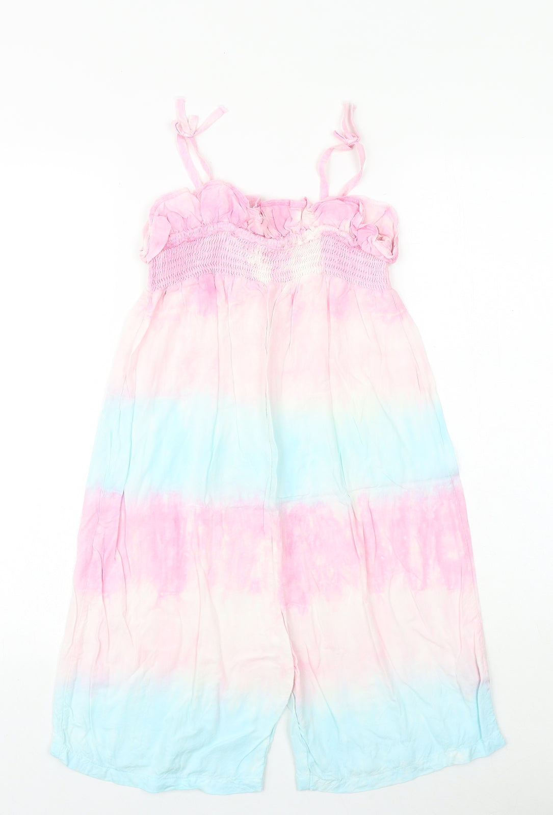 Matalan Girls Multicoloured Geometric Viscose Jumpsuit One-Piece Size 8 Years Pullover