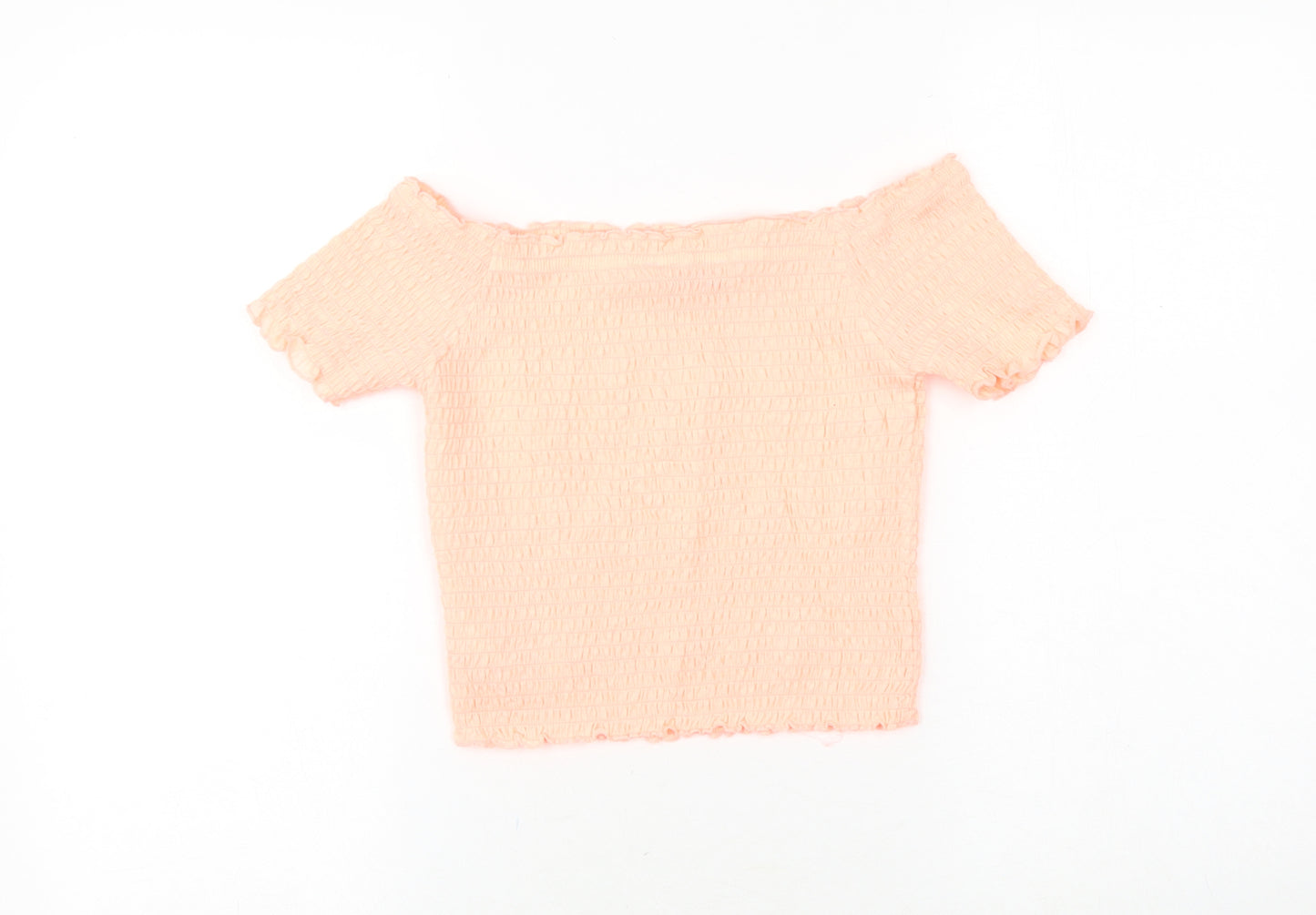 Primark Girls Pink Cotton Basic Blouse Size 11-12 Years Off the Shoulder Pullover