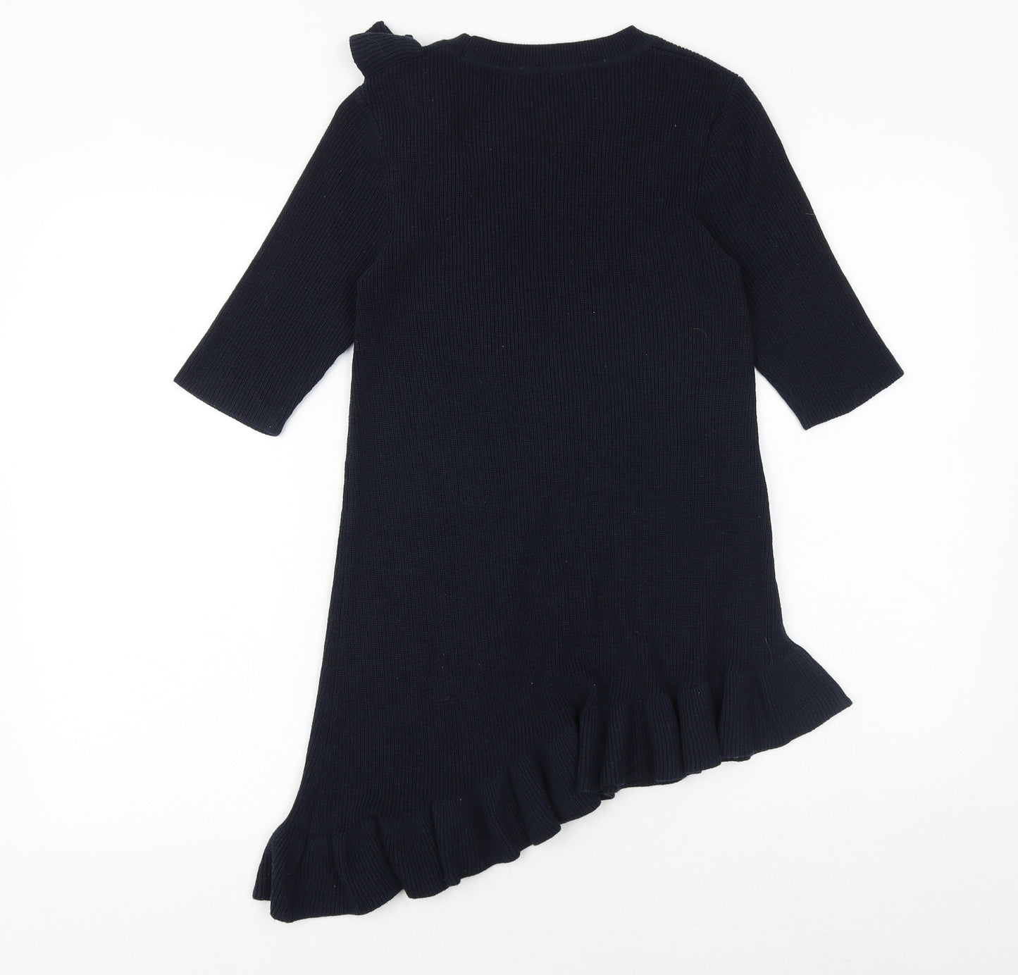 NEXT Womens Blue Boat Neck Polyester Pullover Jumper Size 12 - Asymmetric