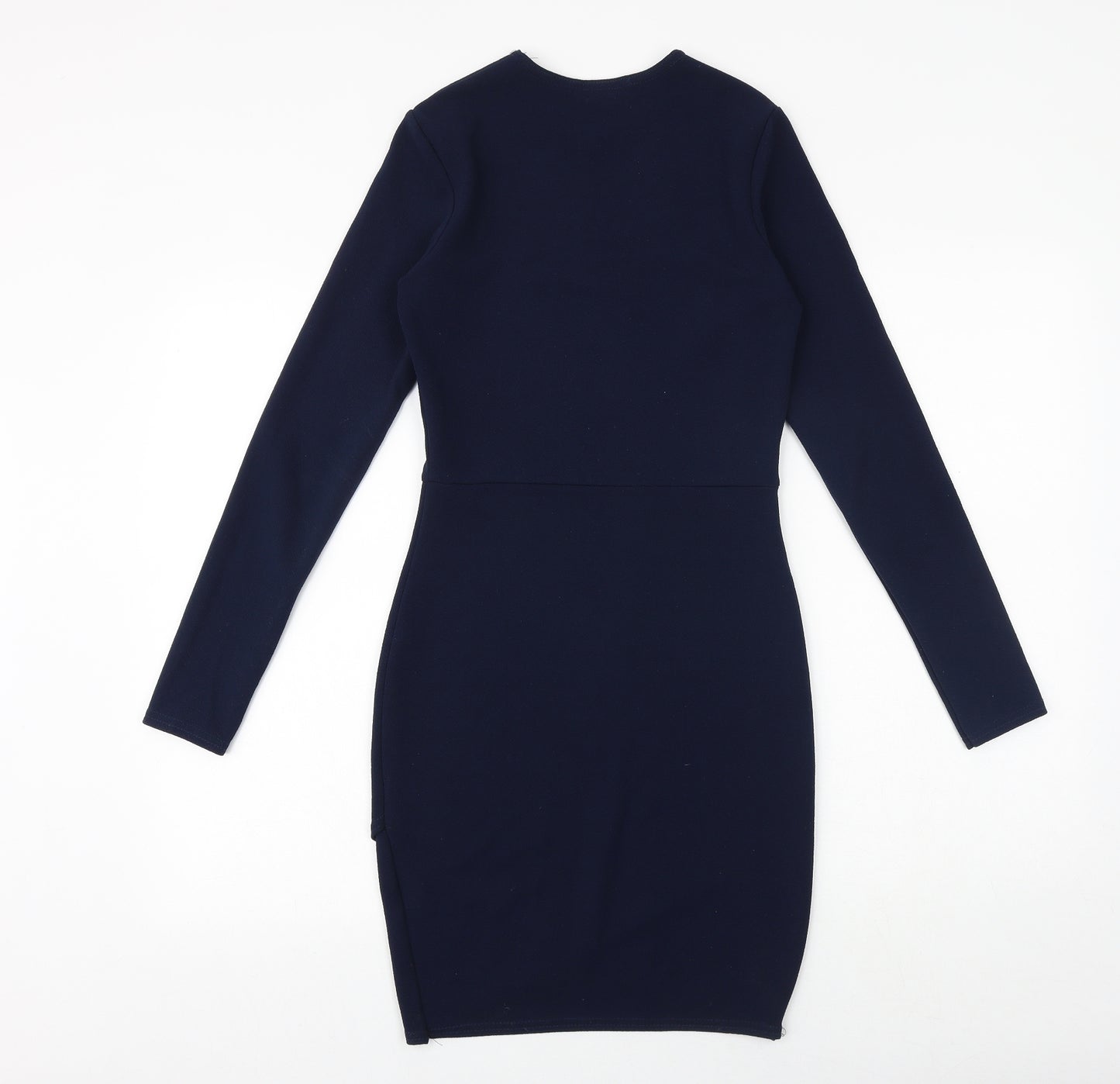 PRETTYLITTLETHING Womens Blue Polyester Shift Size 10 Round Neck Pullover