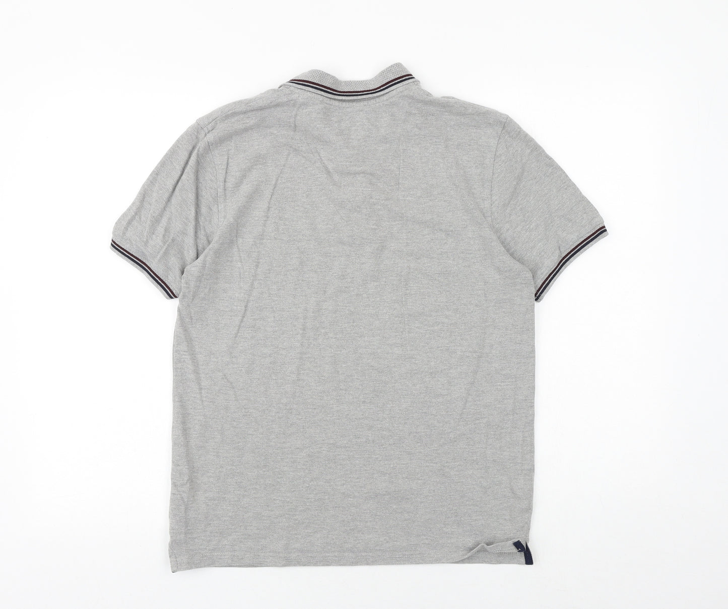 Max Mens Grey Cotton Polo Size S Collared Button