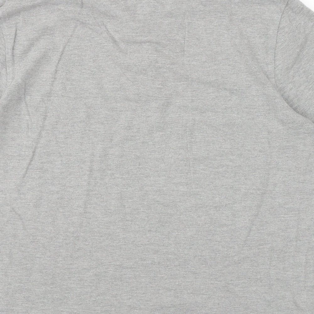 Max Mens Grey Cotton Polo Size S Collared Button