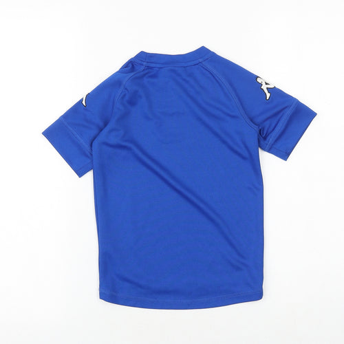 Kappa Boys Blue Polyester Basic T-Shirt Size 6 Years Round Neck Pullover - Kappa