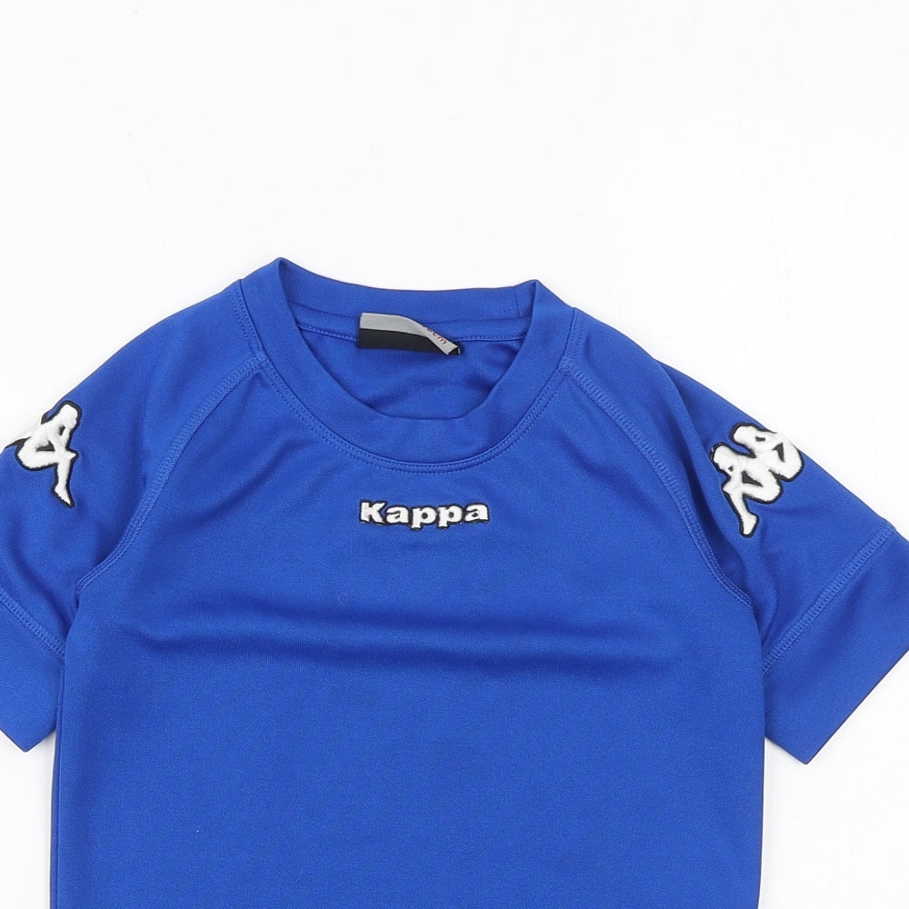 Kappa Boys Blue Polyester Basic T-Shirt Size 6 Years Round Neck Pullover - Kappa