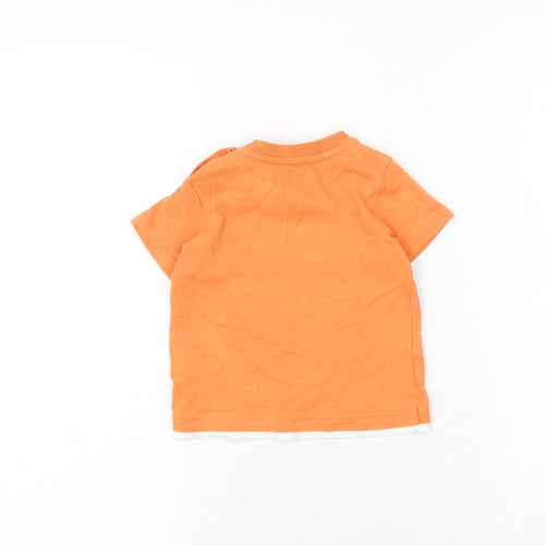 Nutmeg Baby Orange 100% Cotton Basic T-Shirt Size 9-12 Months Round Neck Snap - I Make Cool Look Easy