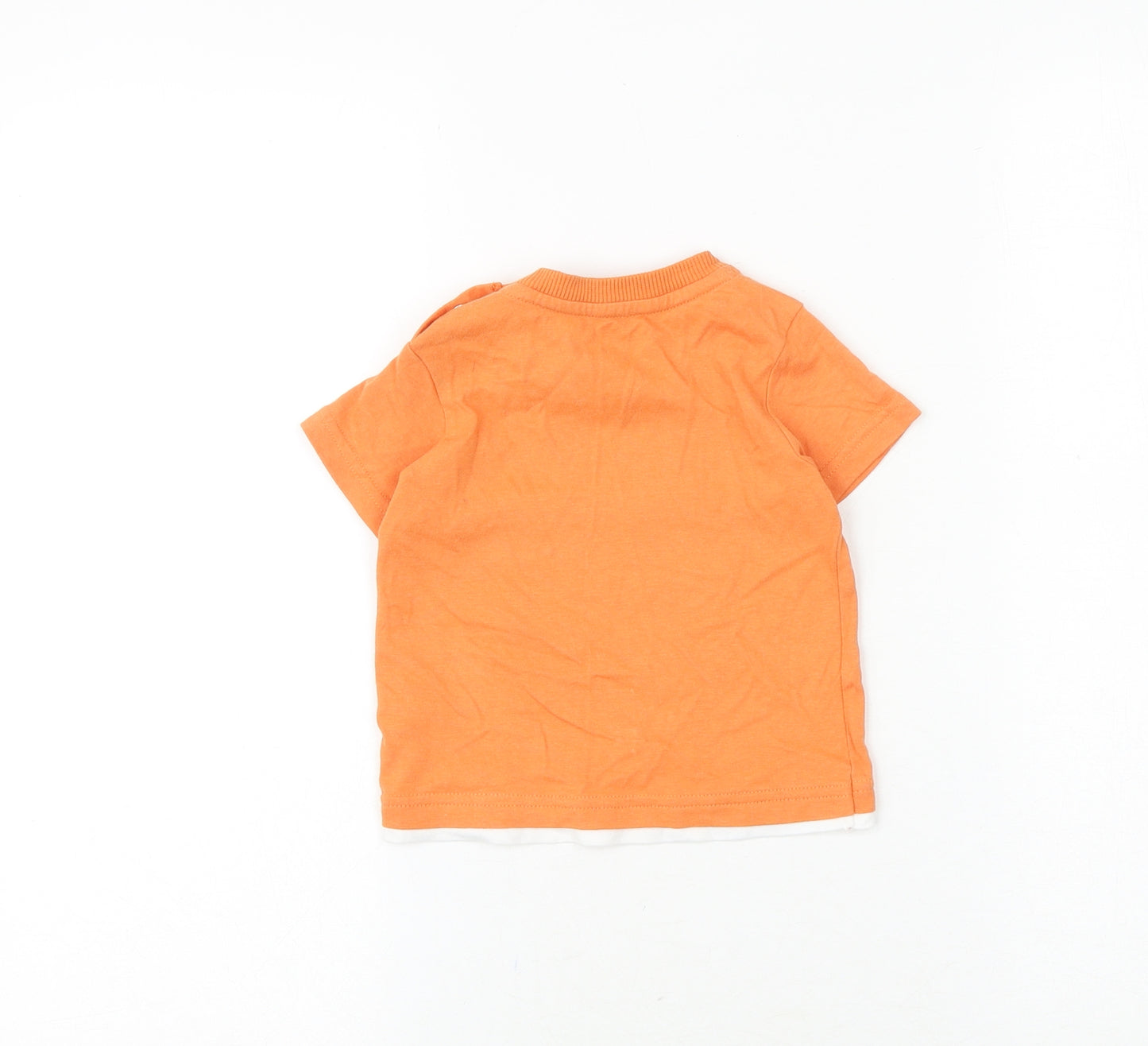 Nutmeg Baby Orange 100% Cotton Basic T-Shirt Size 9-12 Months Round Neck Snap - I Make Cool Look Easy