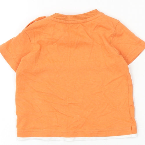 Nutmeg Baby Orange 100% Cotton Basic T-Shirt Size 9-12 Months Round Neck Snap - I Make Cool Look Easy