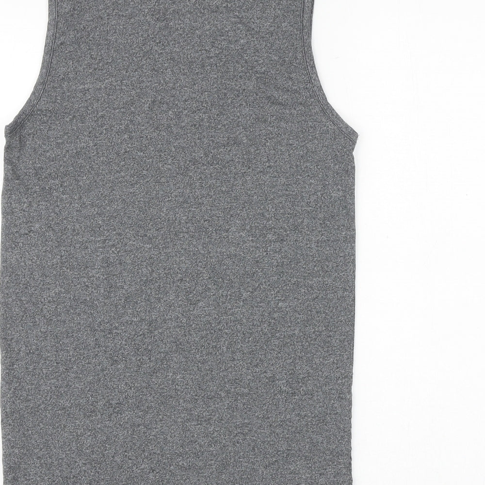 Primark Boys Grey Geometric Polyester Basic Tank Size 11-12 Years Round Neck Pullover