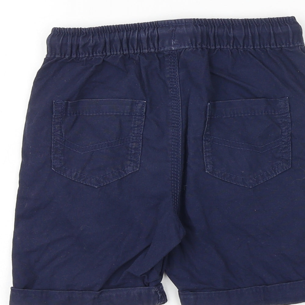 George Boys Blue 100% Cotton Chino Shorts Size 3-4 Years Regular Drawstring