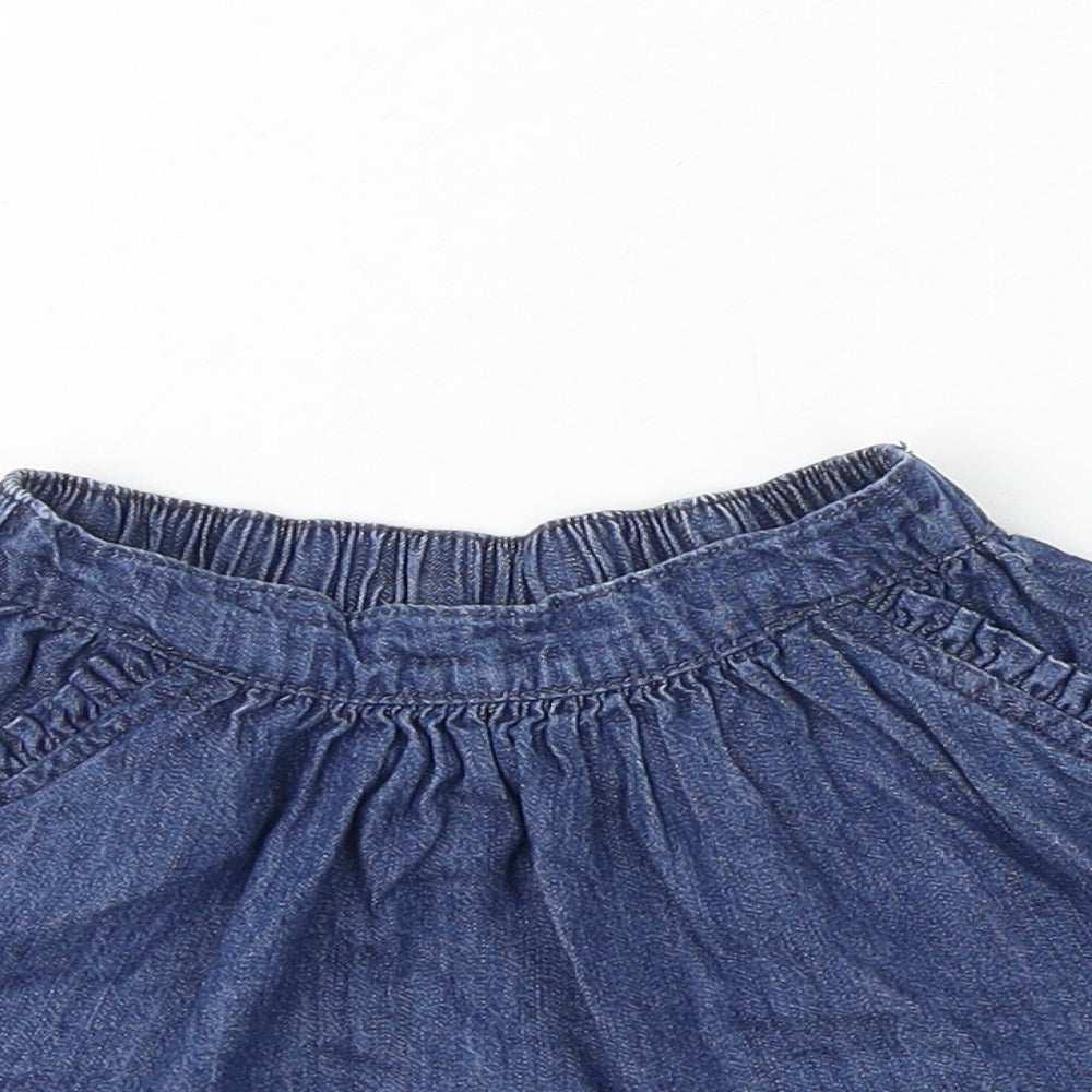 NEXT Baby Blue 100% Cotton A-Line Skirt Size 6-9 Months Pull On