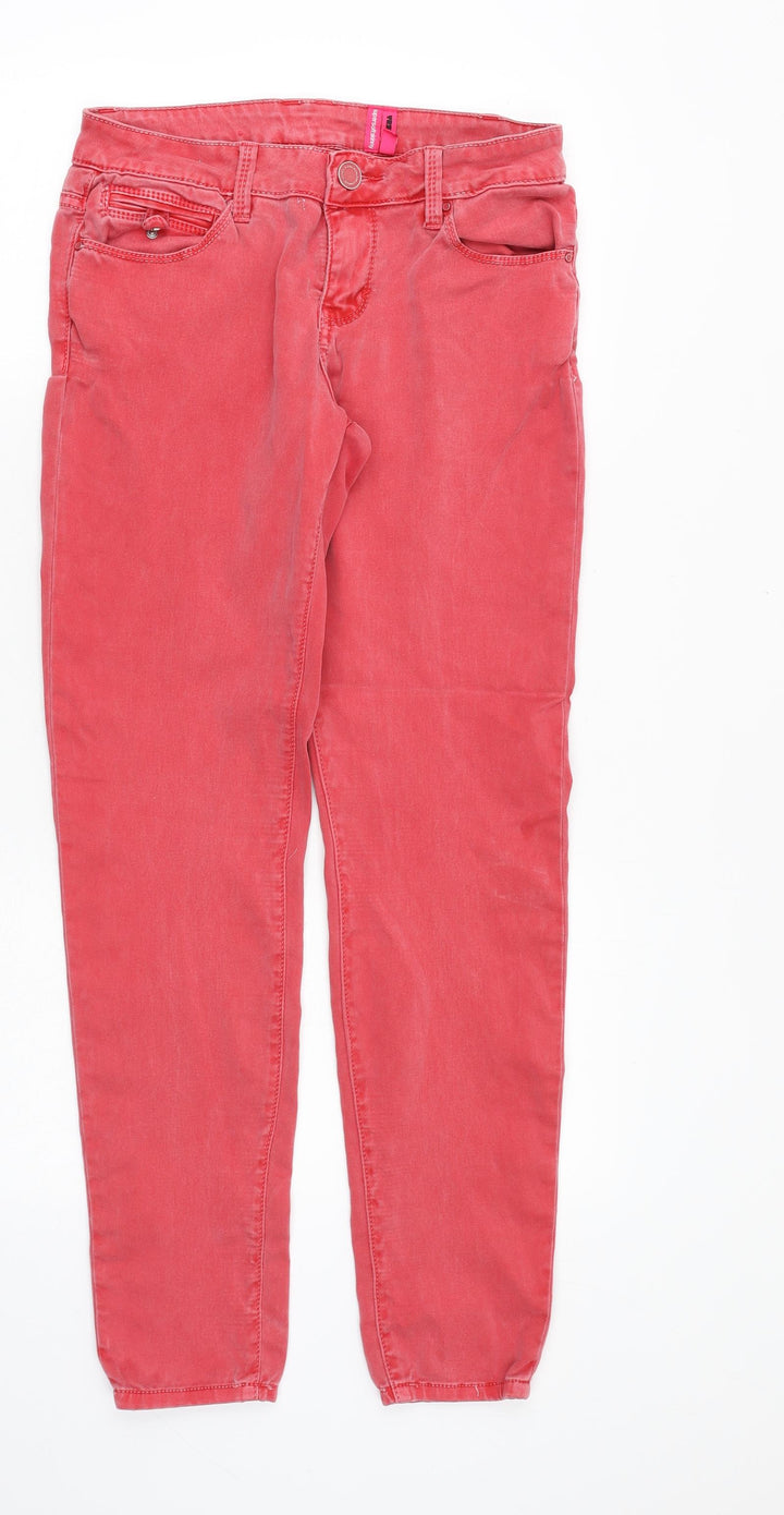 YESYES Womens Pink Cotton Skinny Jeans Size 10 Regular Zip